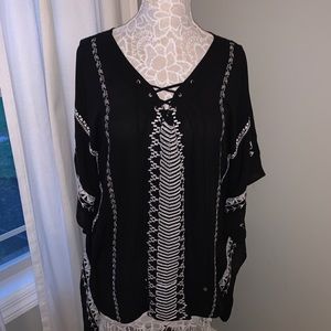 Gibson Latimer Sheer black blouse